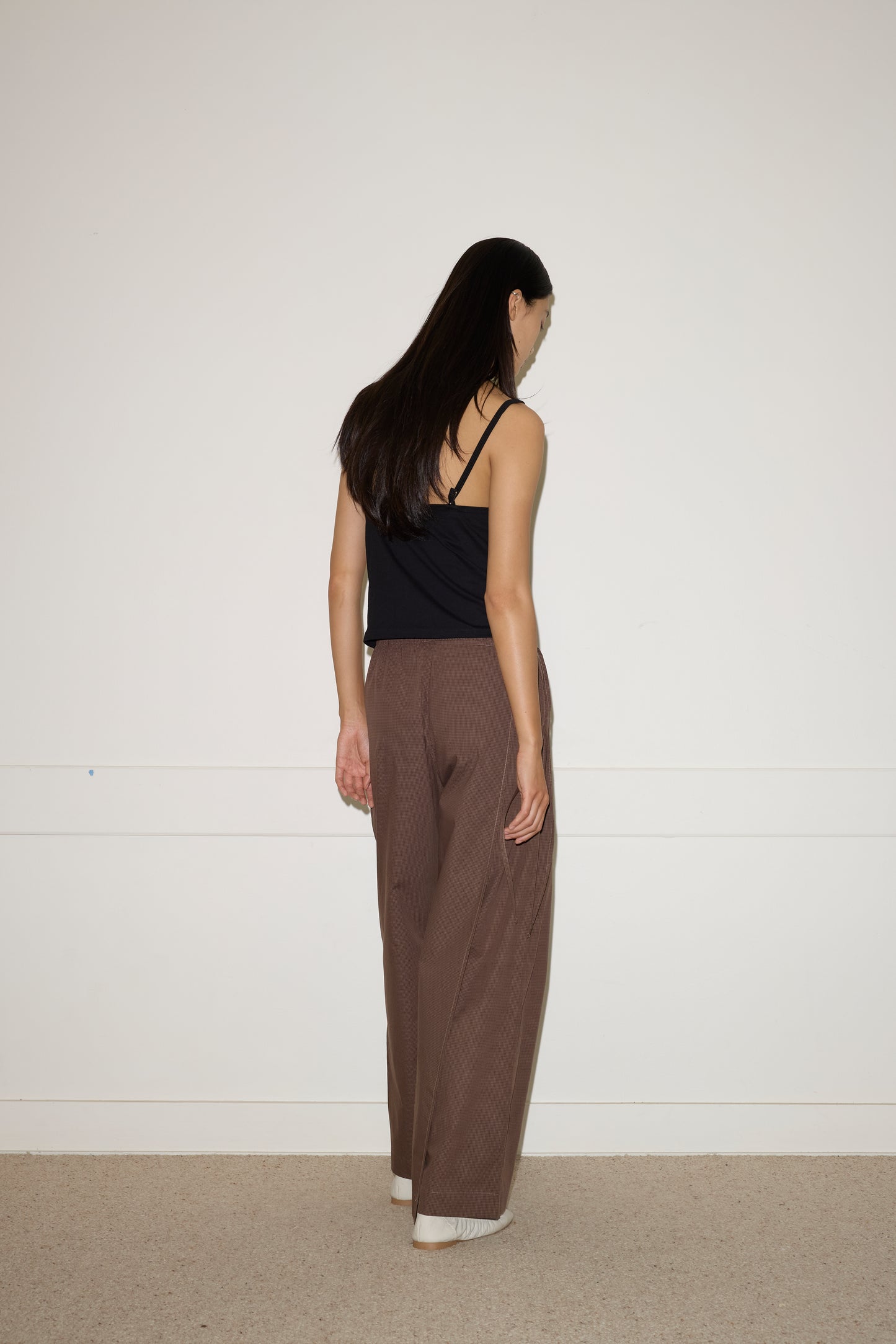 Double Layer, Pant, Carob check - Deiji Studios