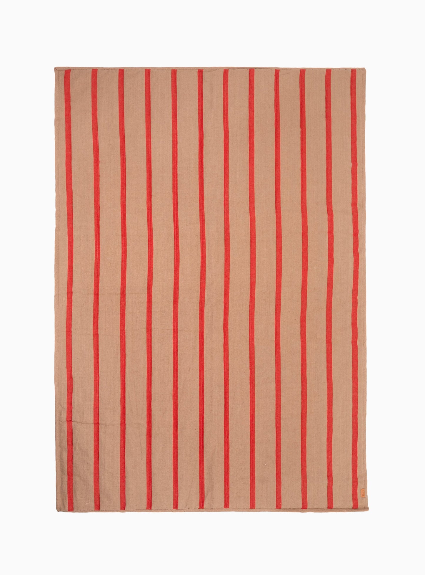Sand/Red Quilted Blanket - Ferm Living