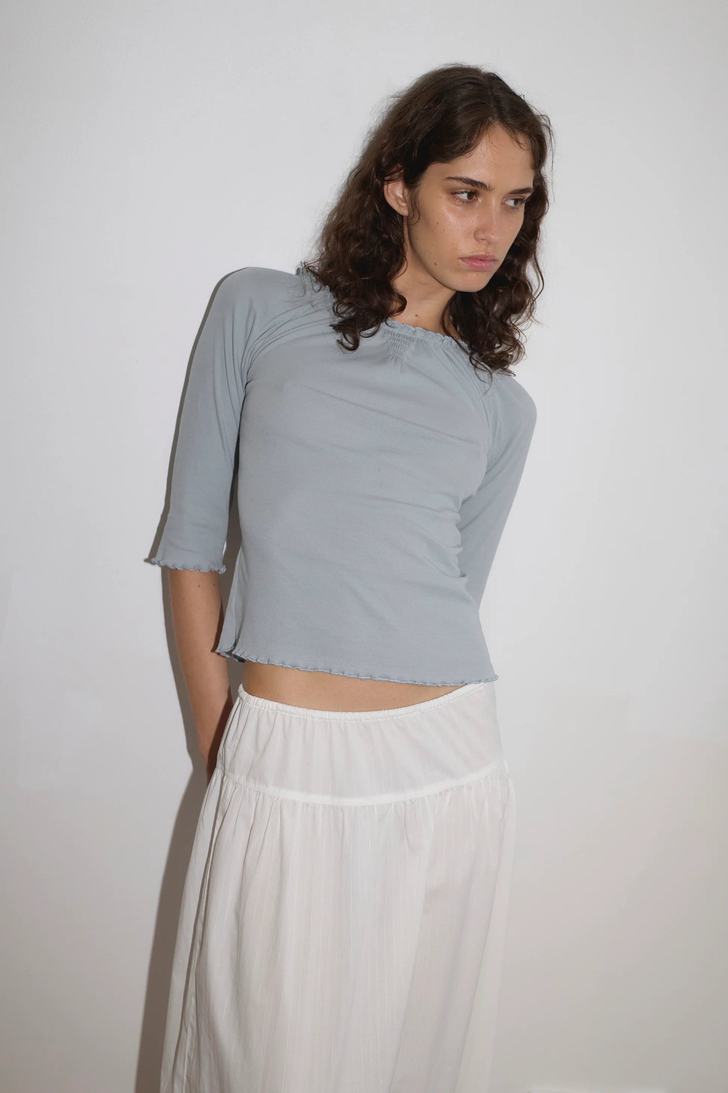 Maxi Skirt, White Texture - Deiji Studios