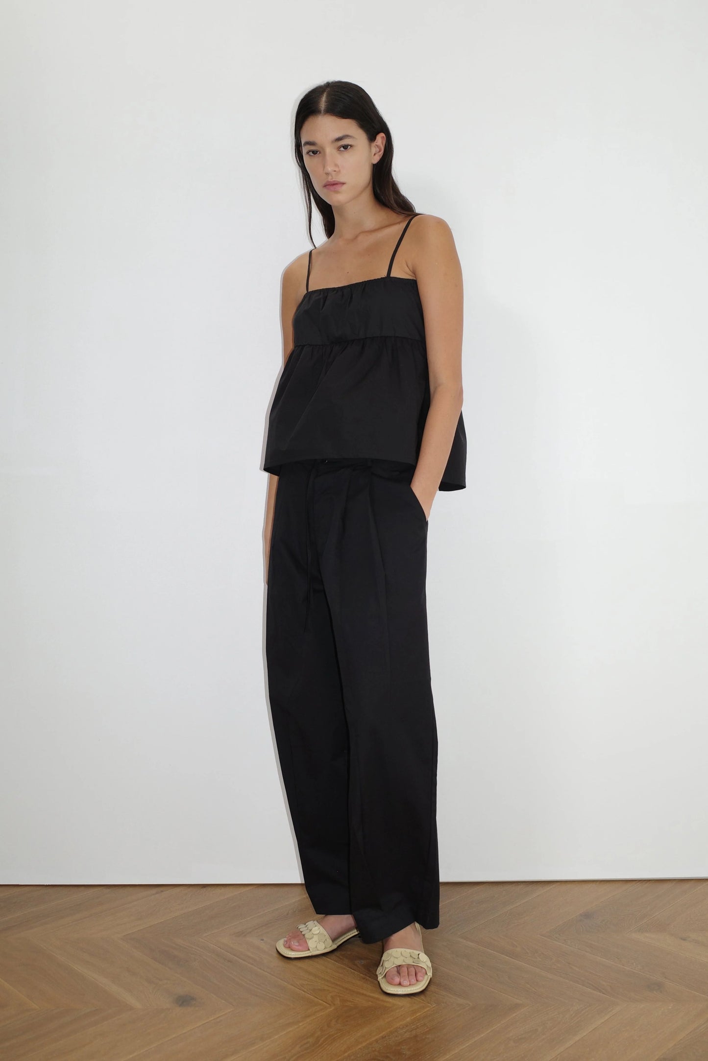 Double Tie Top, Black - Deiji Studios