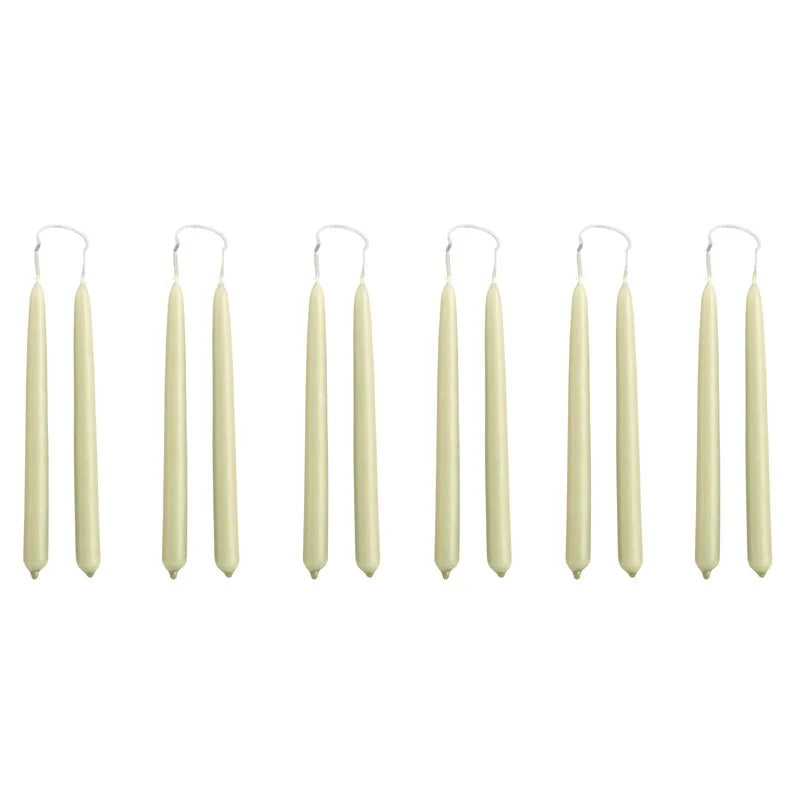 Candle Set of 12, Light green - Hay