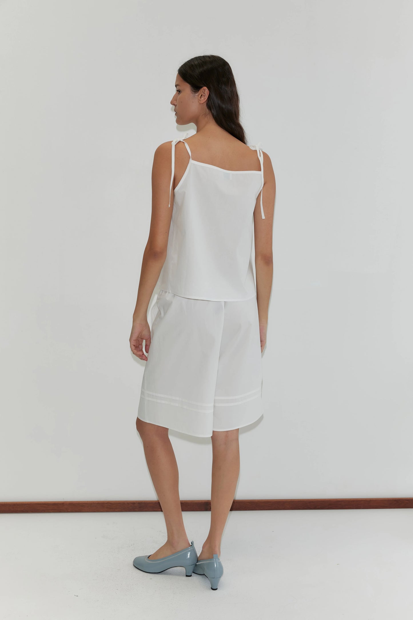 Pintuck Short, White - Deiji Studios