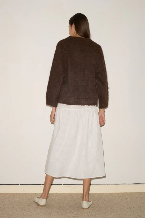 Belted Cardi, Brown - Deiji Studios