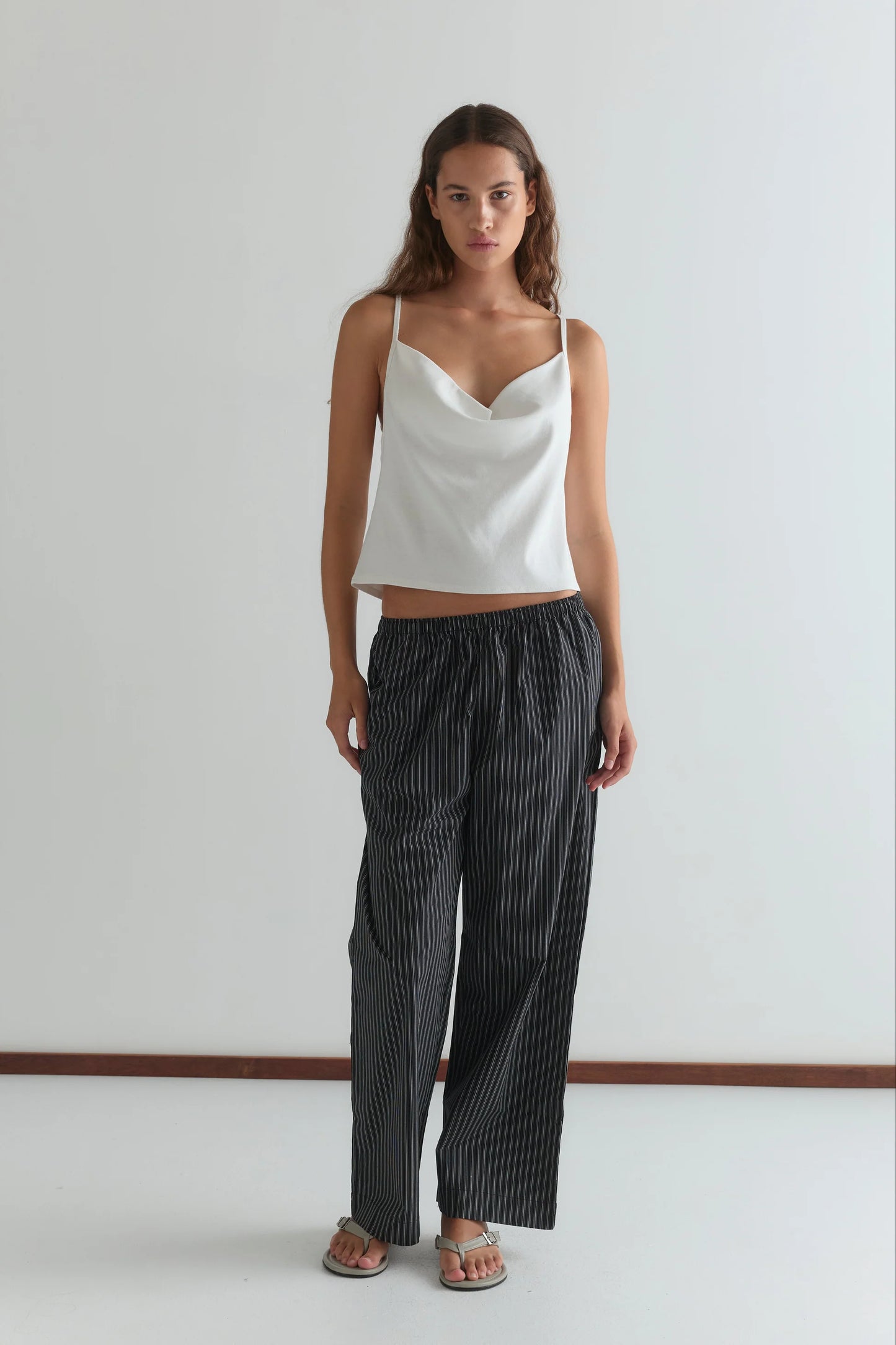Ease Trouser, Mono Stripe - Deiji Studios