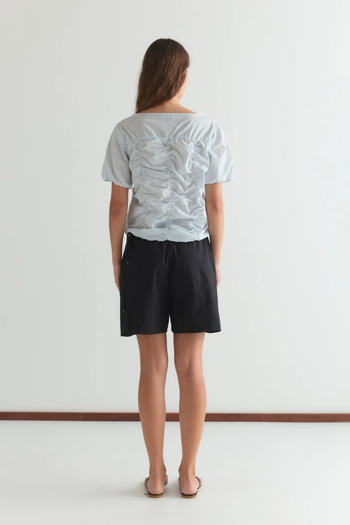 Crinkle Top, Powder Blue Stripe - Deiji Studios