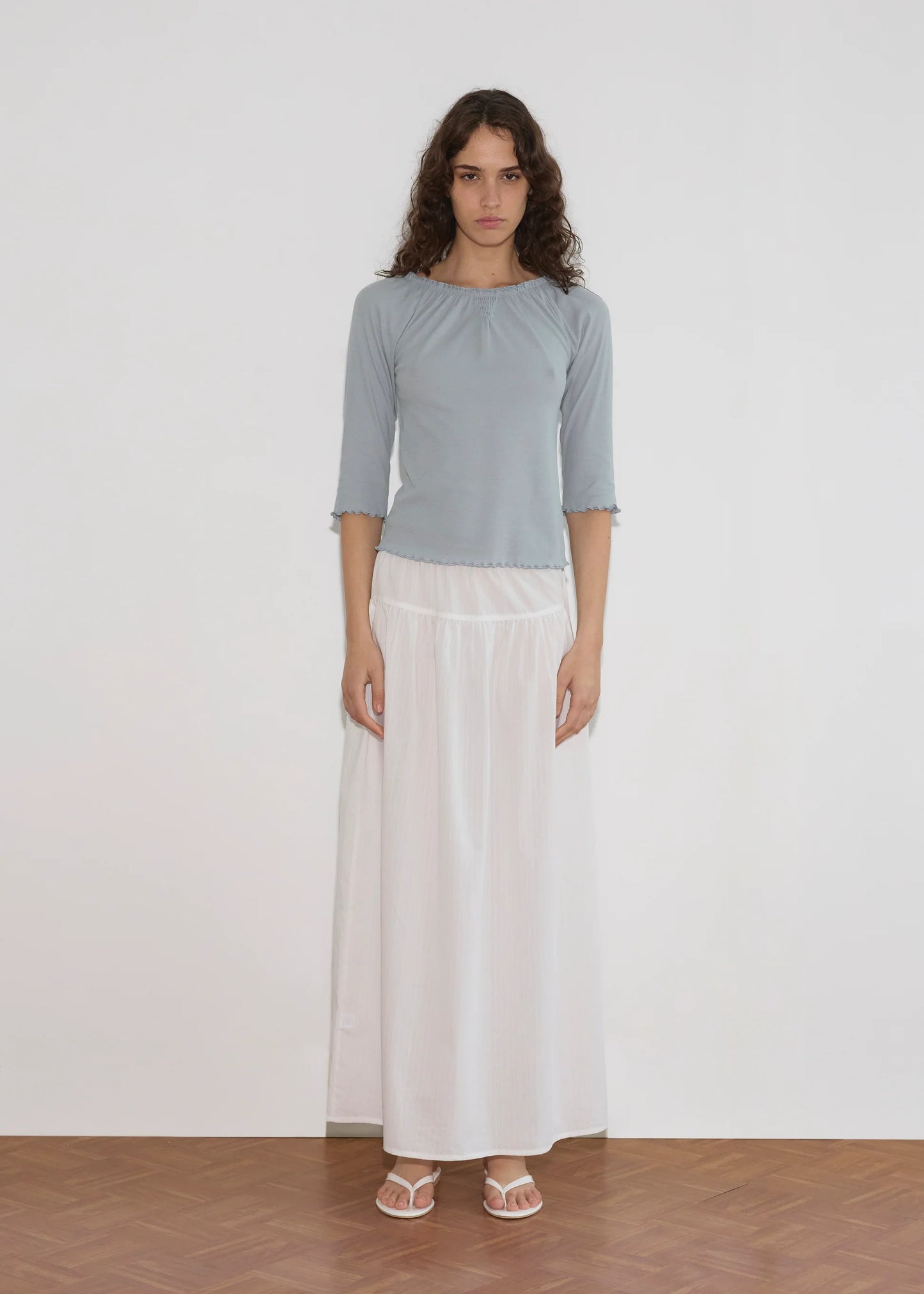 Maxi Skirt, White Texture - Deiji Studios