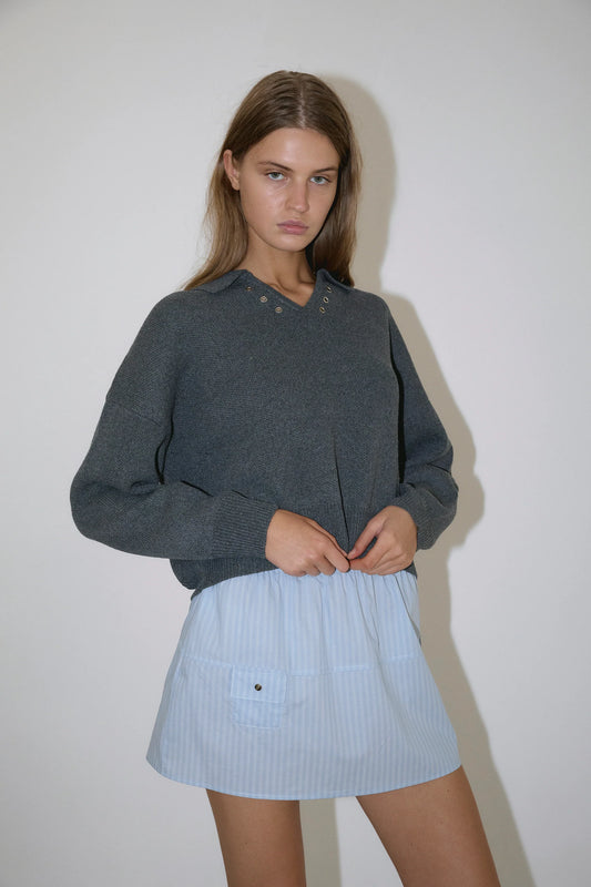 Eyelet Knit, Dark Pebble - Deiji Studios