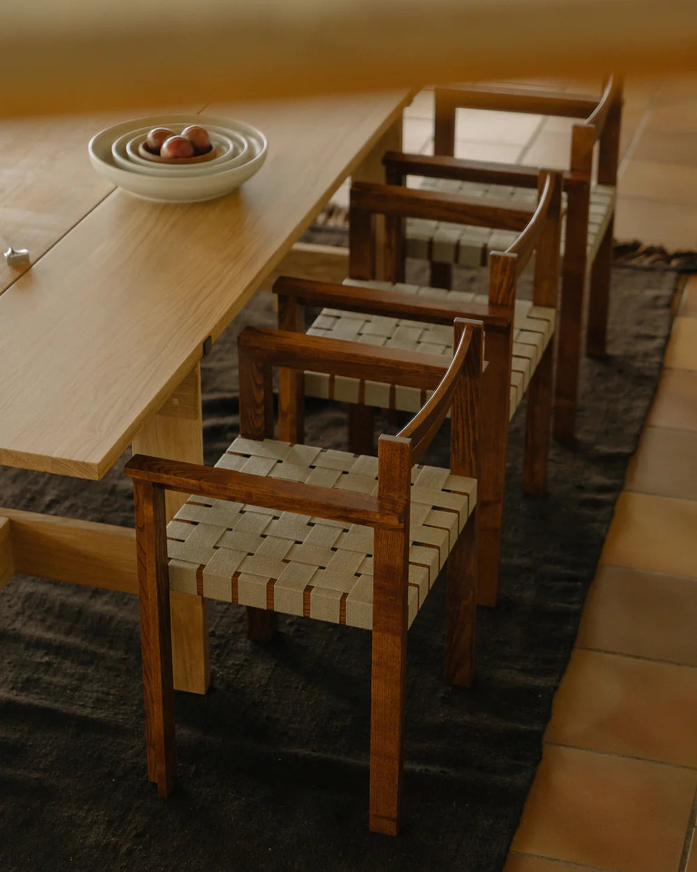 Symmetry Armrest Chair -  Honey Ash Wood / Oat Fabric - Frama