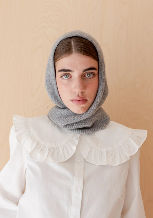 Merino Wool Hood - Charcoal Two-Tone - tbco.