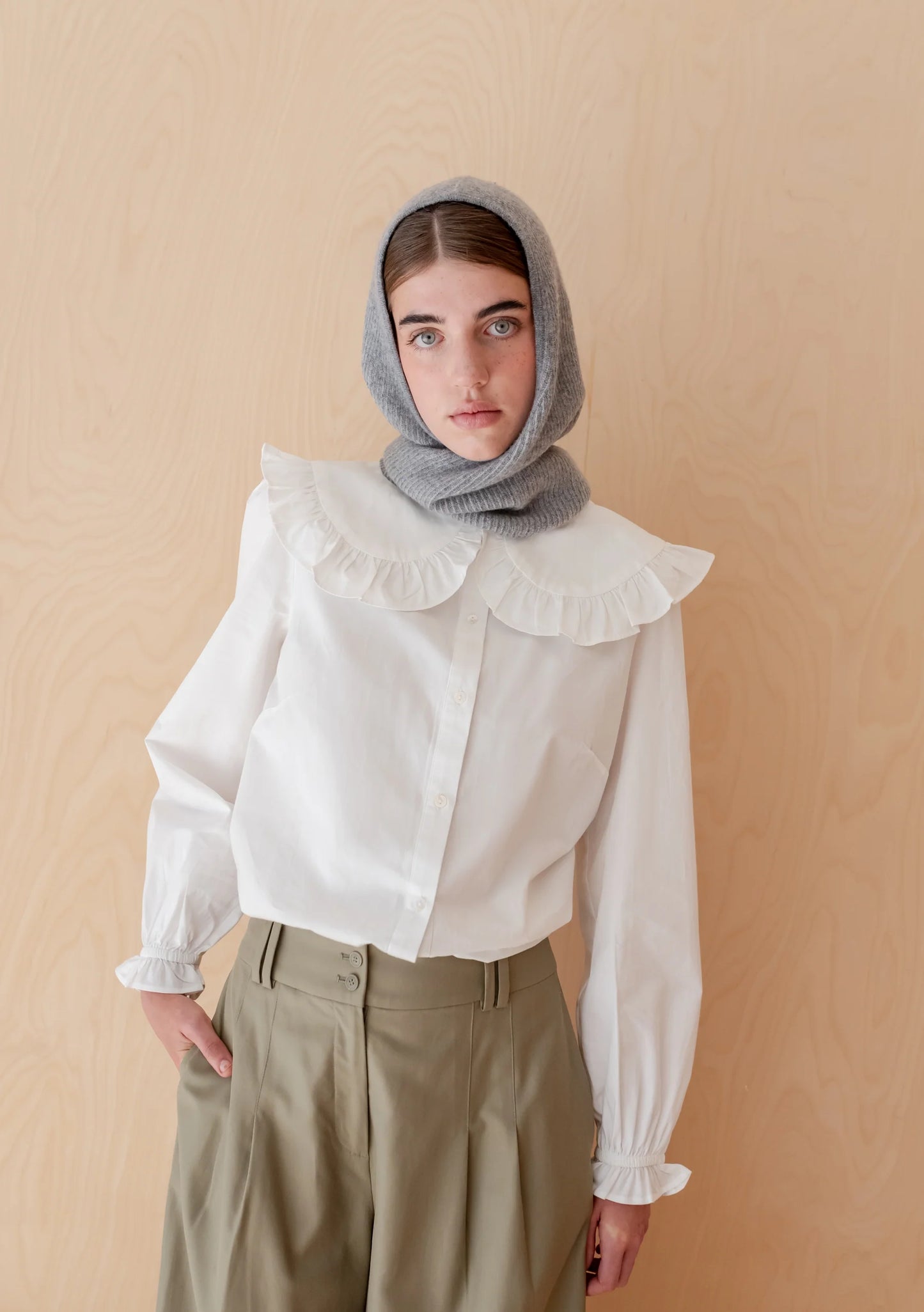 Merino Wool Hood - Charcoal Two-Tone - tbco.