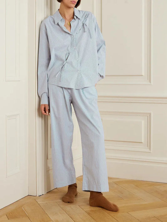 Ease Trouser, Blue Stripe - Deiji Studios