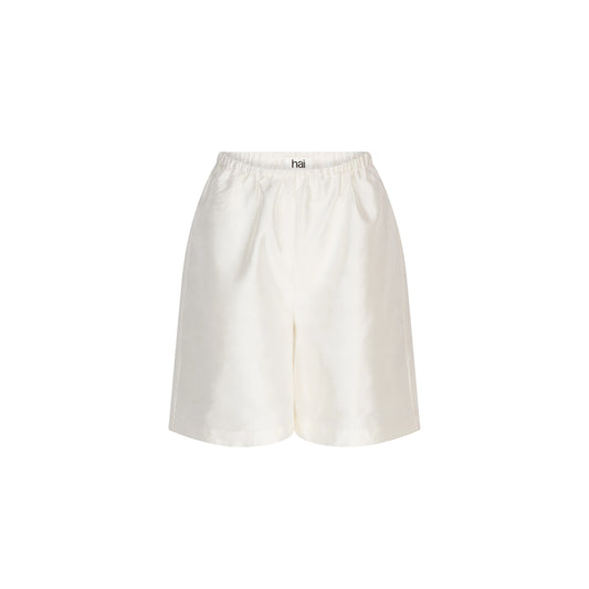 Ivory silk shorts, Hai