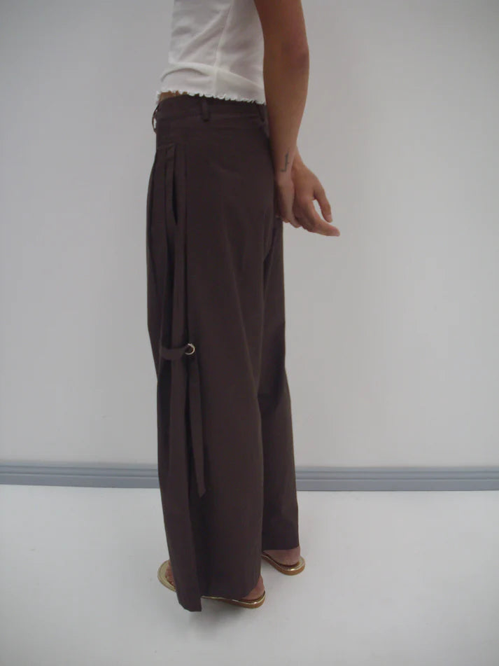 Tab Pant, Dark Brown - Deiji Studios