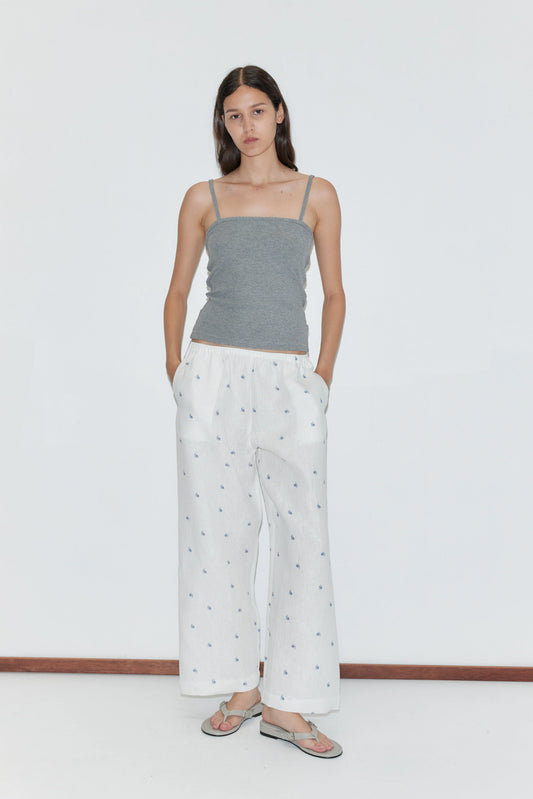 Ease Trouser, Floral Blue - Deiji Studios