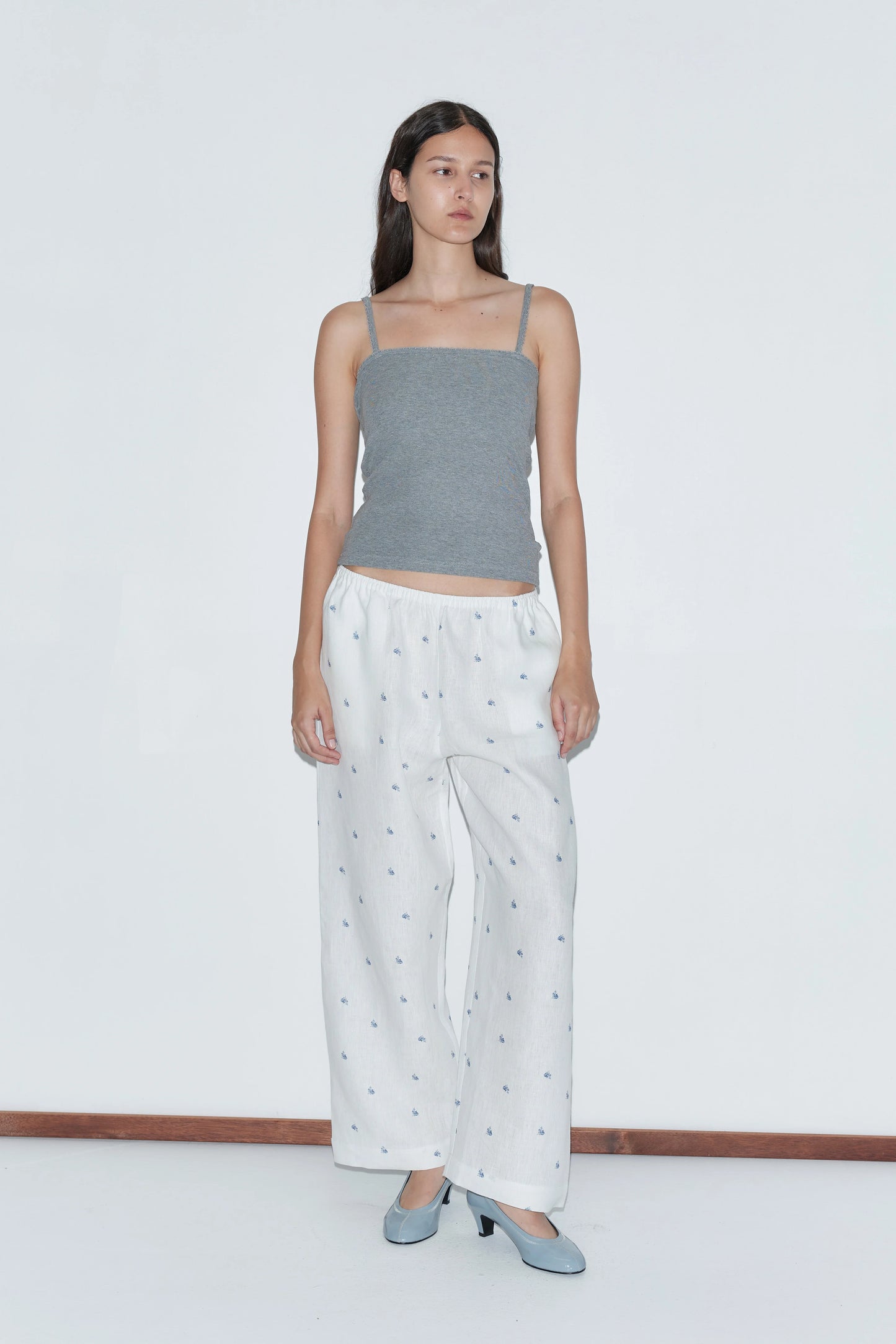 Ease Trouser, Floral Blue - Deiji Studios