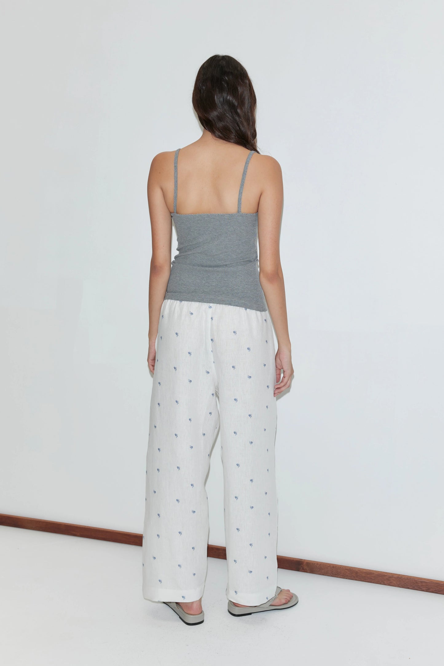 Ease Trouser, Floral Blue - Deiji Studios