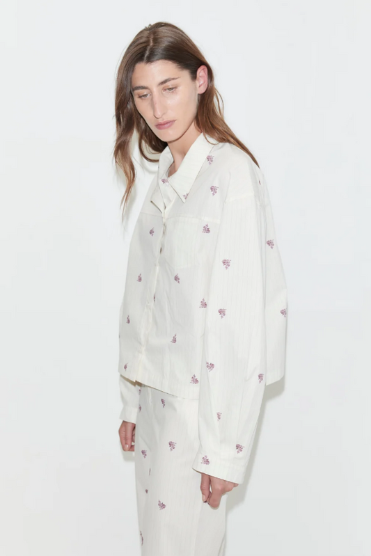 Boxy Long Set, Floral Stripe - Deiji Studios