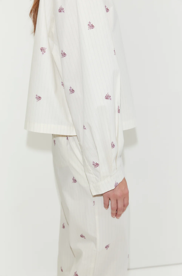 Boxy Long Set, Floral Stripe - Deiji Studios