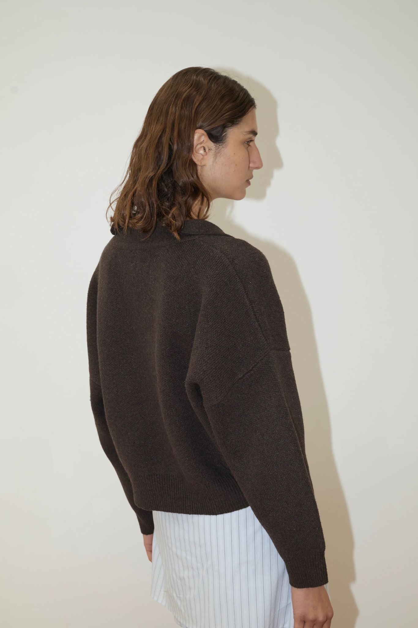 Collared Pullover, Burnt Wood - Deiji Studios